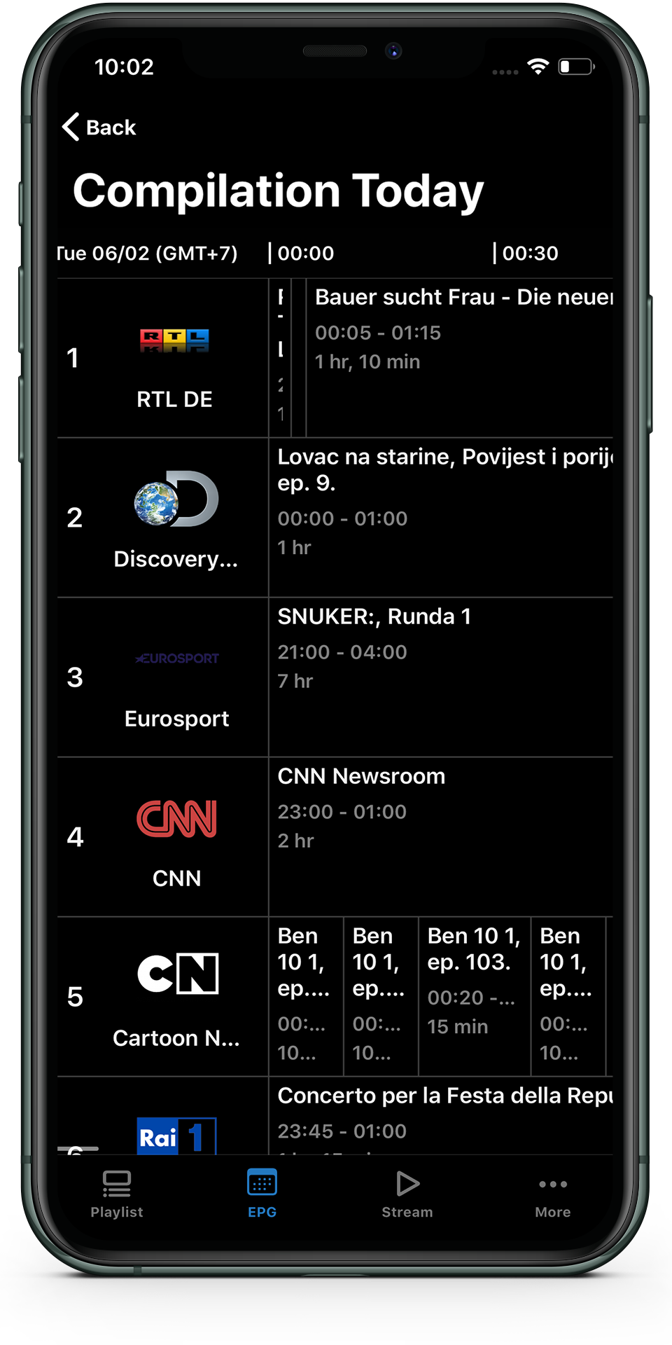 Perfect IPTV Guide Screen